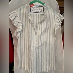 REBECCA TAYLOR RUFFLED SLEEVE BLOUSE